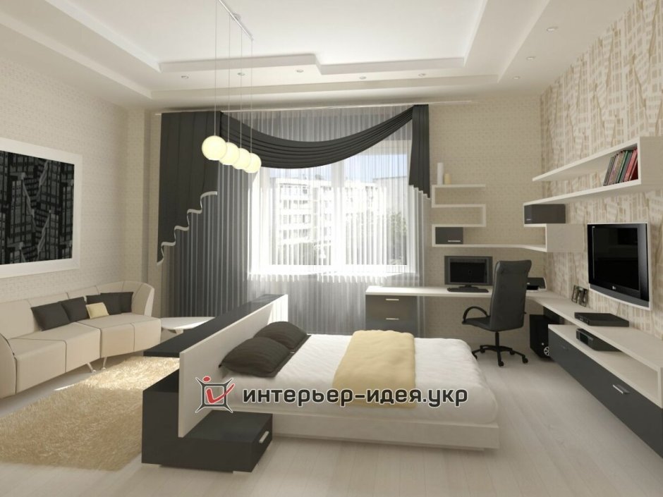 Компьютерный стол в спальне