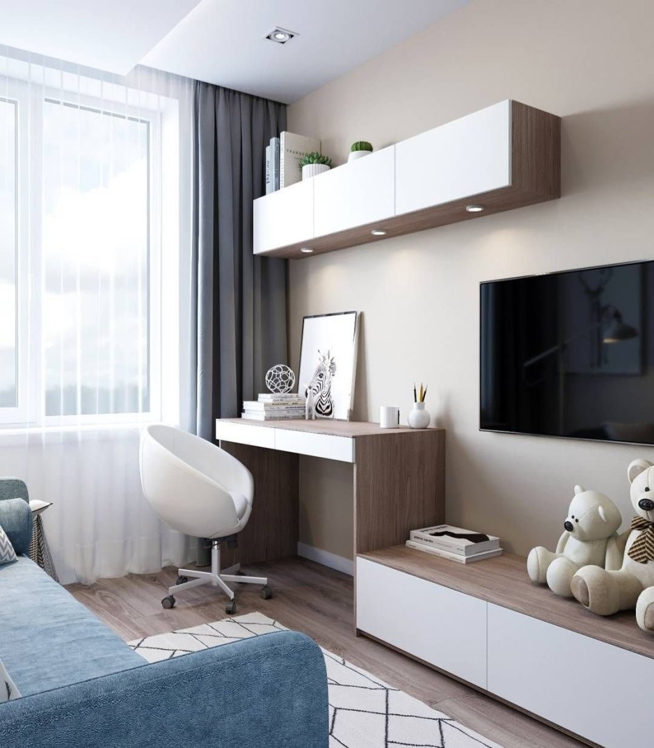 Компьютерный стол в спальне