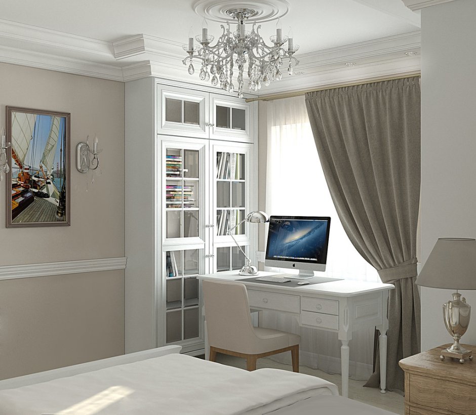 Спальня кабинет в классическом стиле