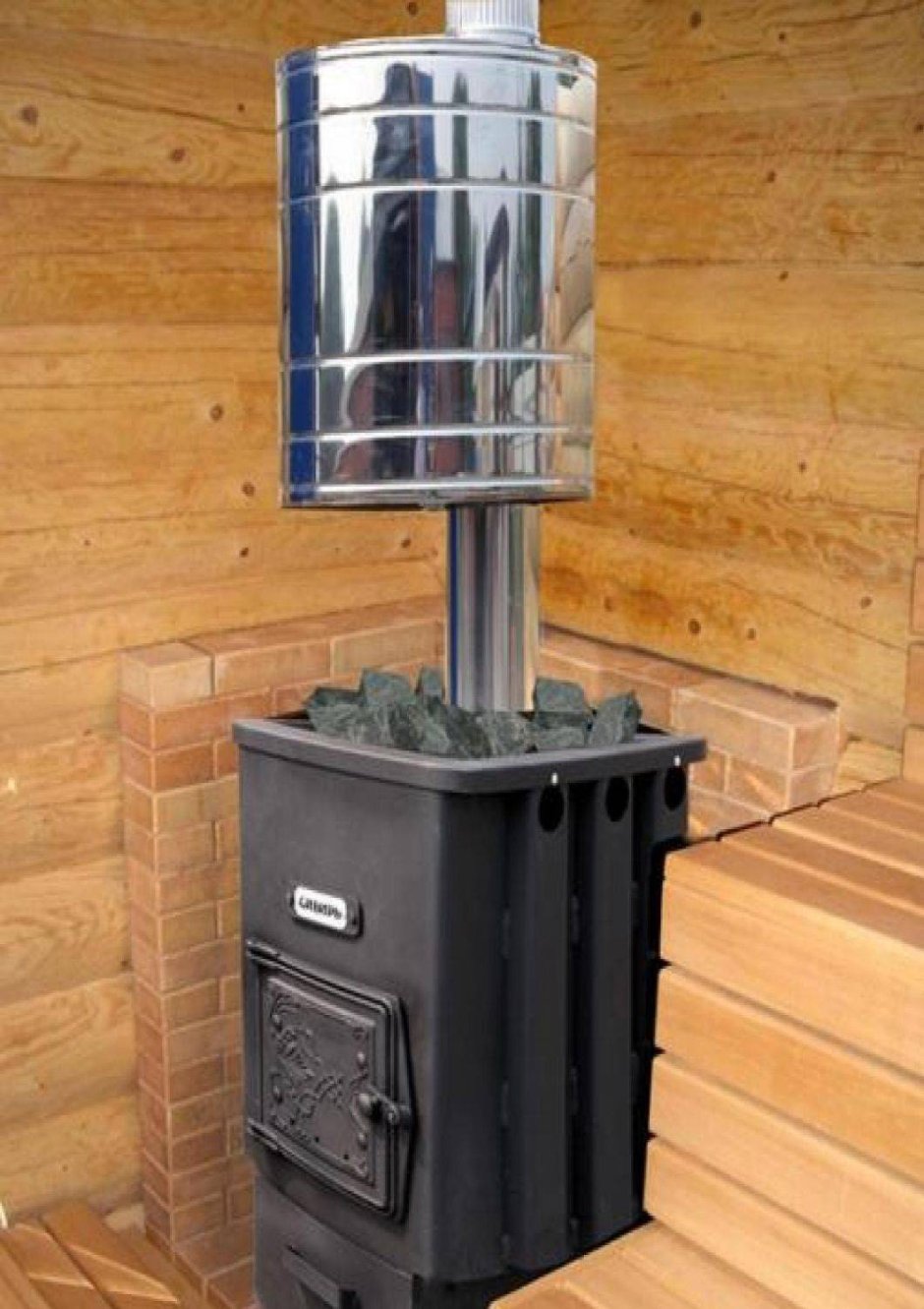 Печь банная Казаночка 400 с баком для воды