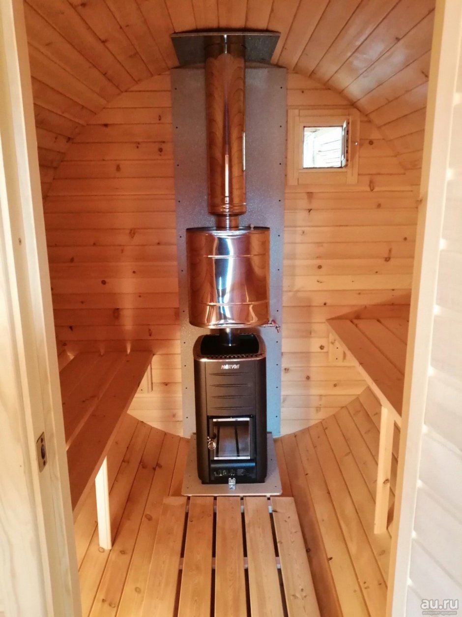 Баня бочка печь сбоку