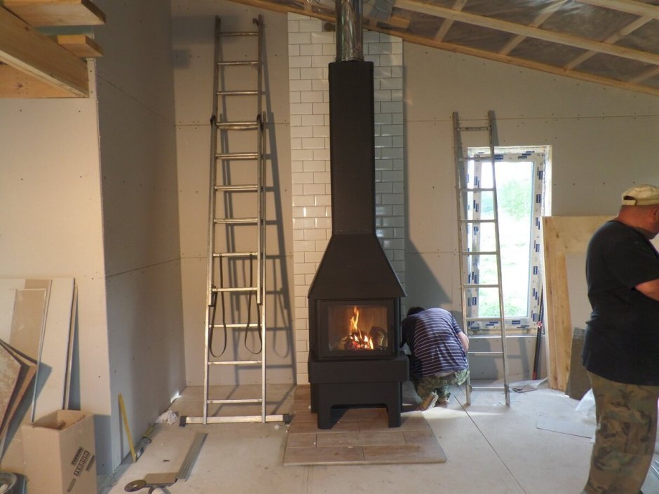 Каркасный домик с печью