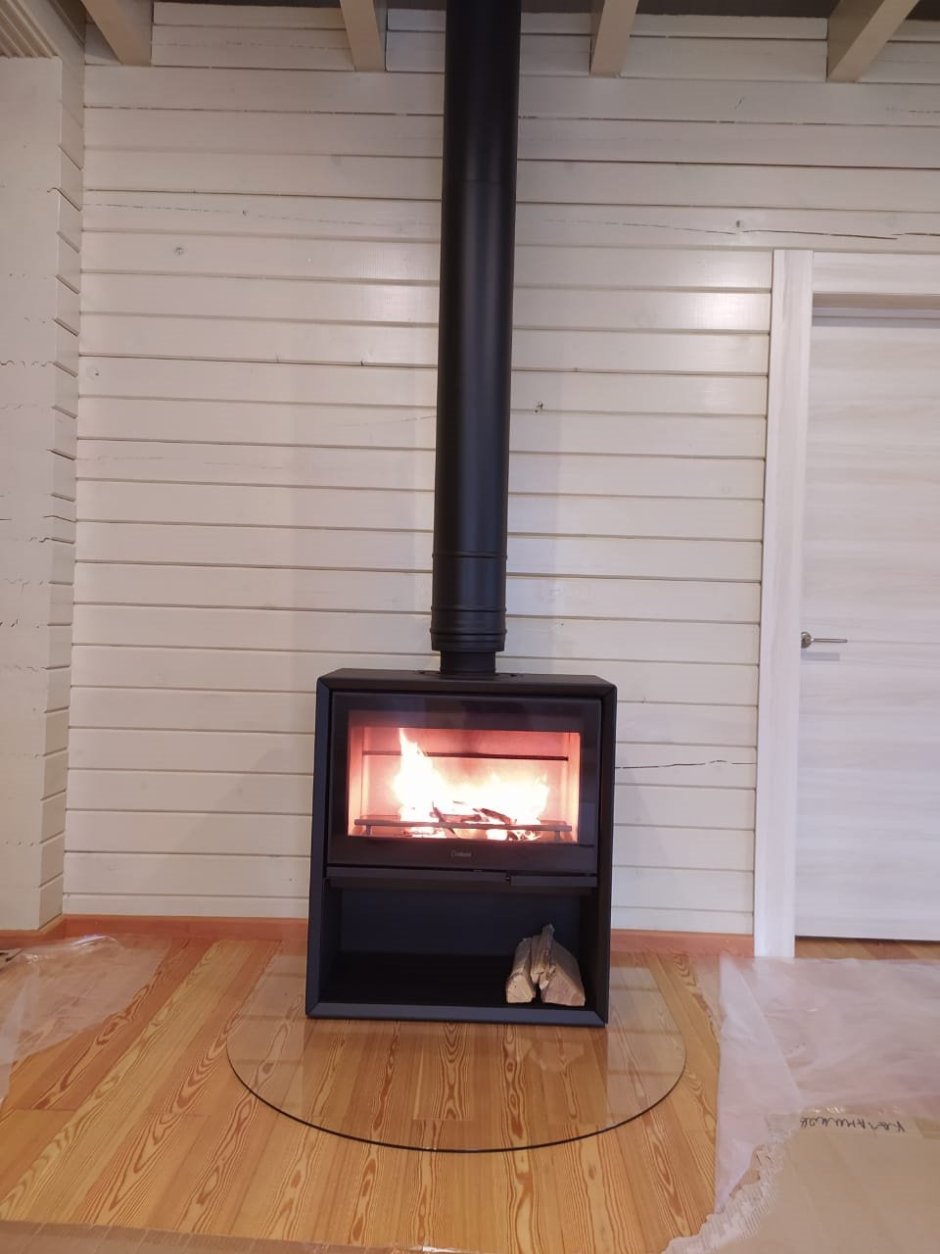 Печь камин в каркасном доме