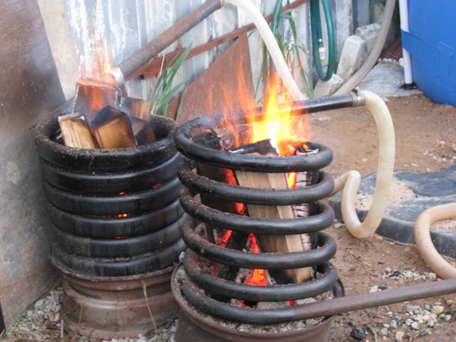Спиральная печь для нагрева воды-