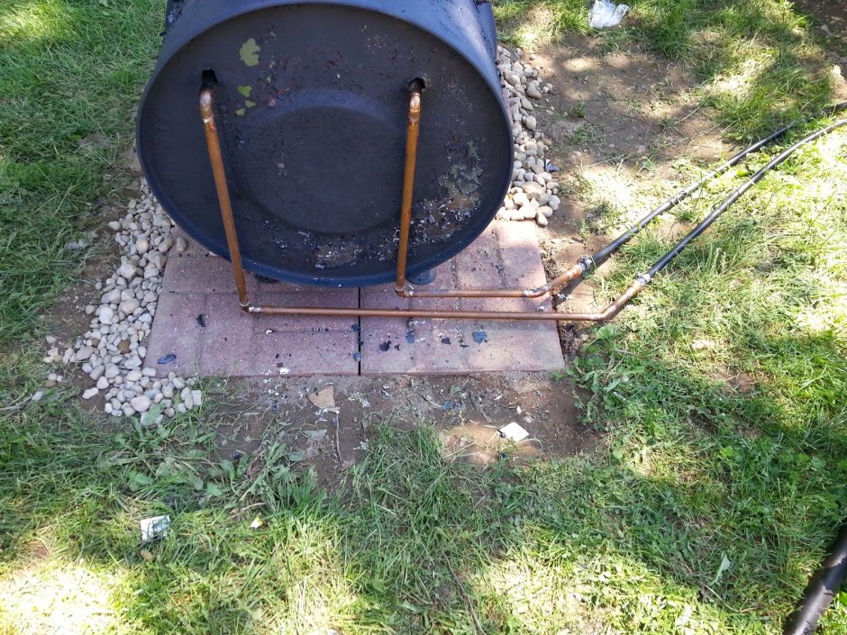 Печь для подогрева бассейна из газового баллона