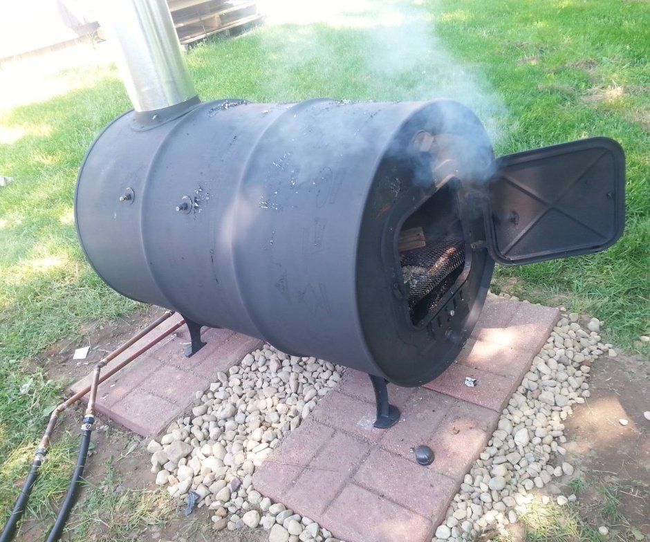 Печка для бассейна на дровах