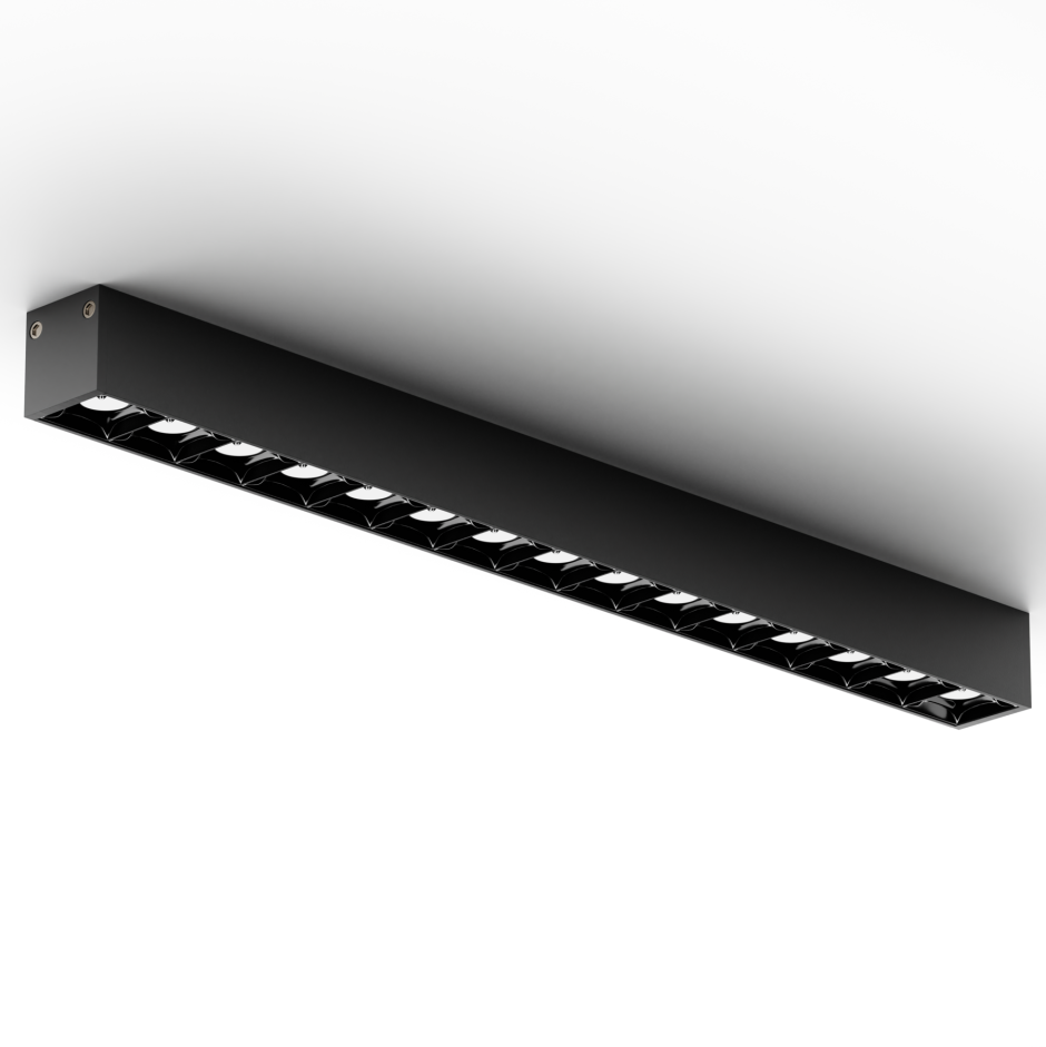 Светильник линейный накладной Liner m33 20w 3000k 410x34x33mm, ip40 220v белый/черный