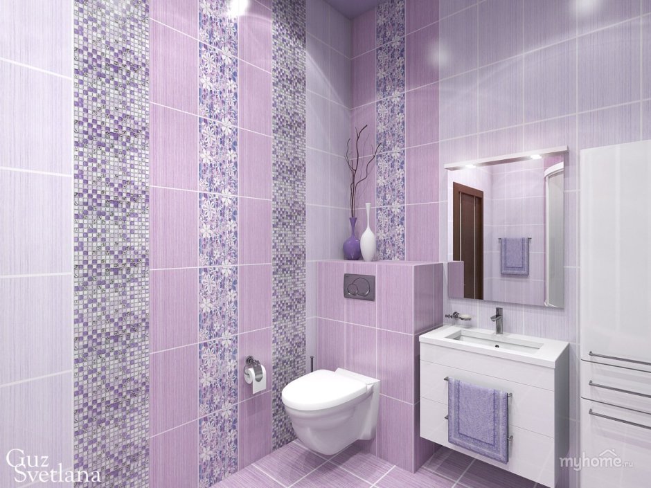 Панели в ванную сиреневые