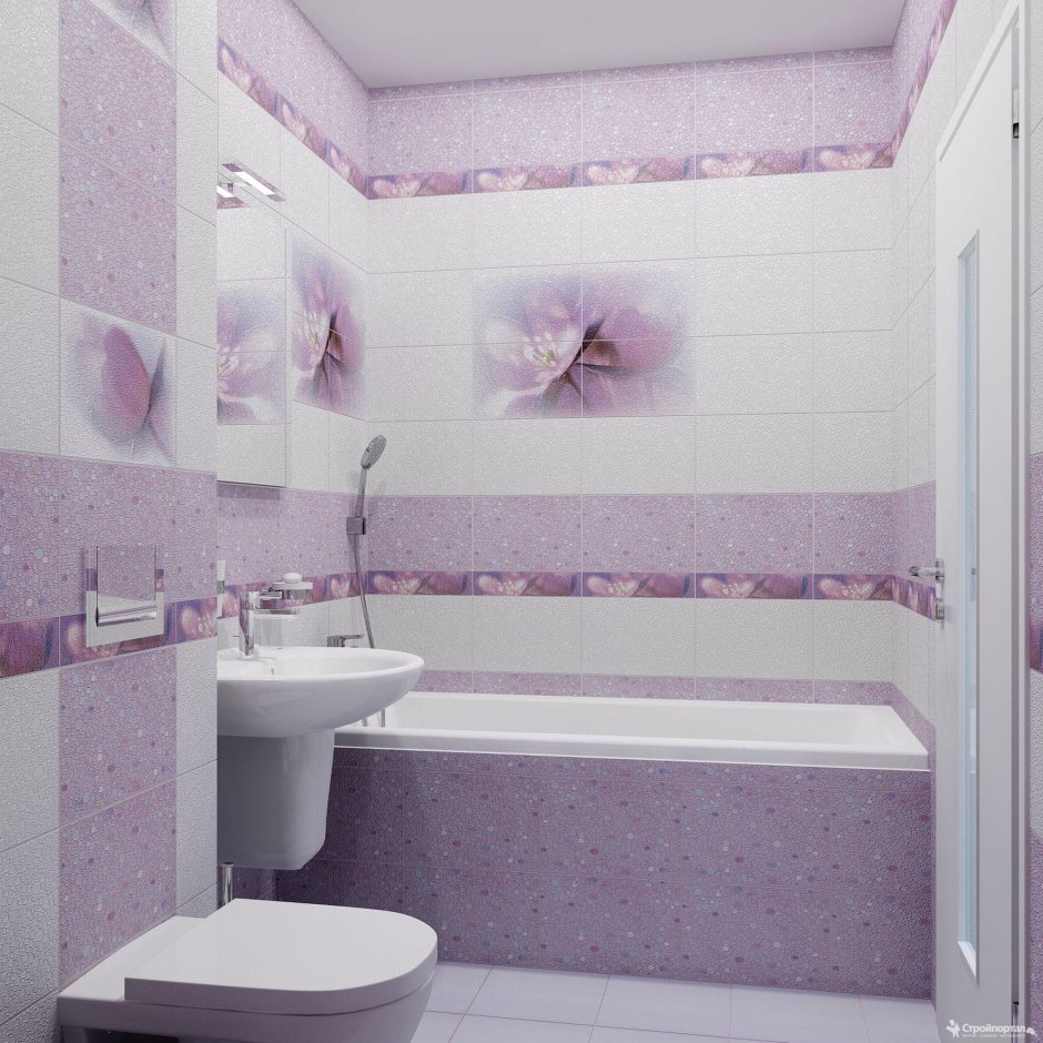 Плитка настенная «Лила» 36.4х24.9 см 1.36 м2 цвет лиловый