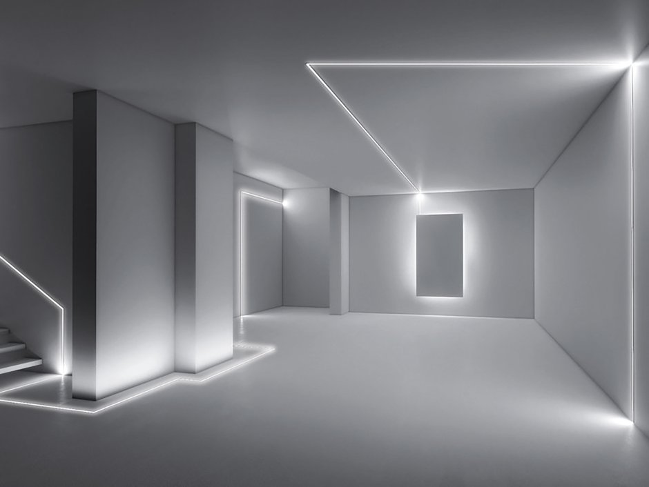 Линейные светильники встроенные в стену