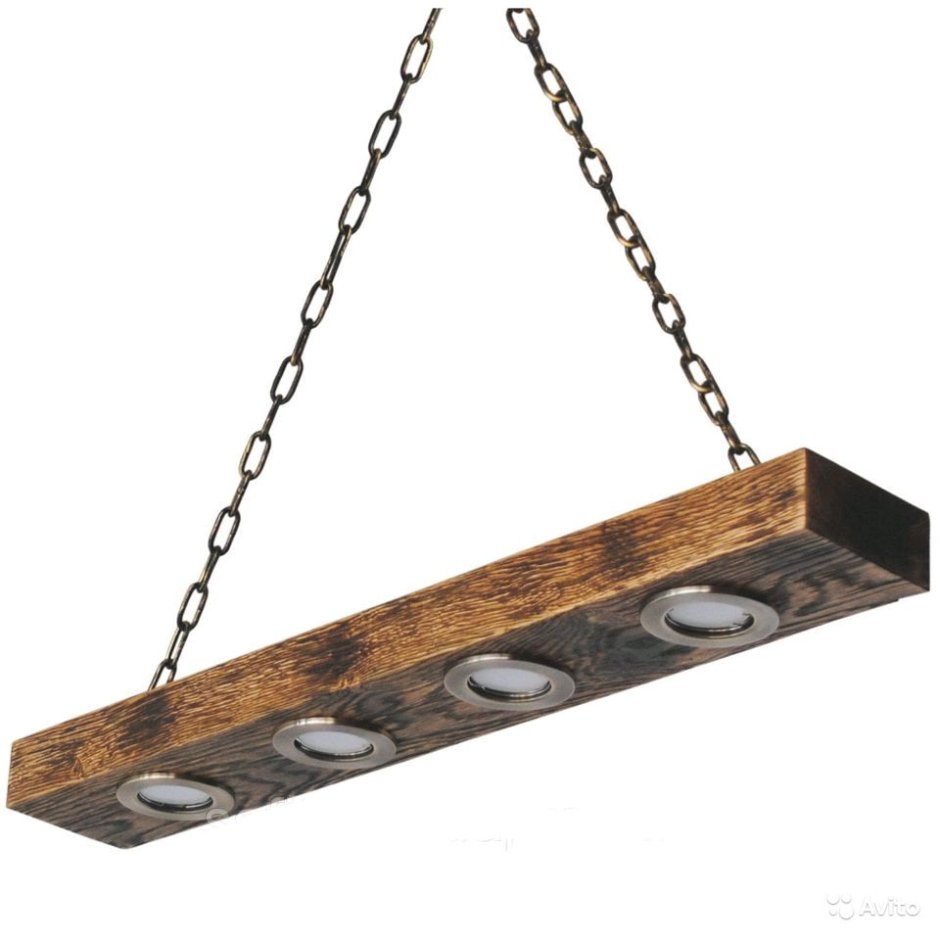 Подвесная люстра балка точеная 4 лампы 72см