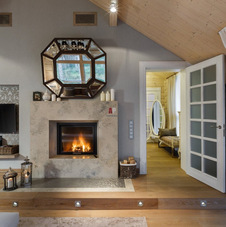 Камин в загородном доме