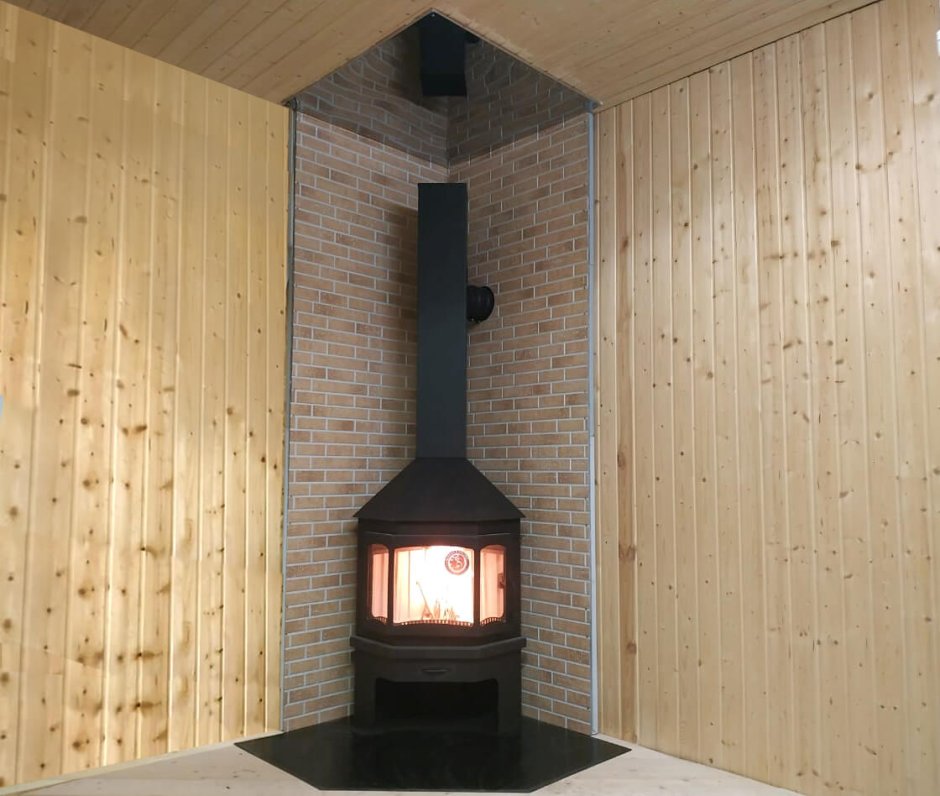 Печь-камин Экокамин Мюнхен пристенно-угловой графит