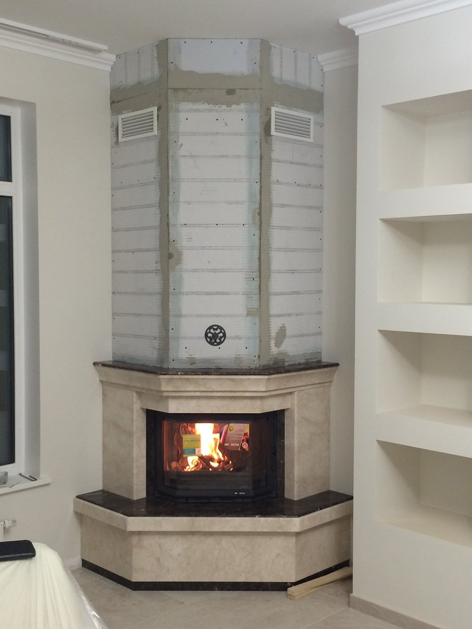 Камин угловой дровяной МЕТА