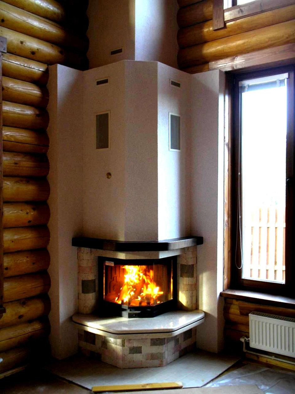 Печь камин в деревянном доме