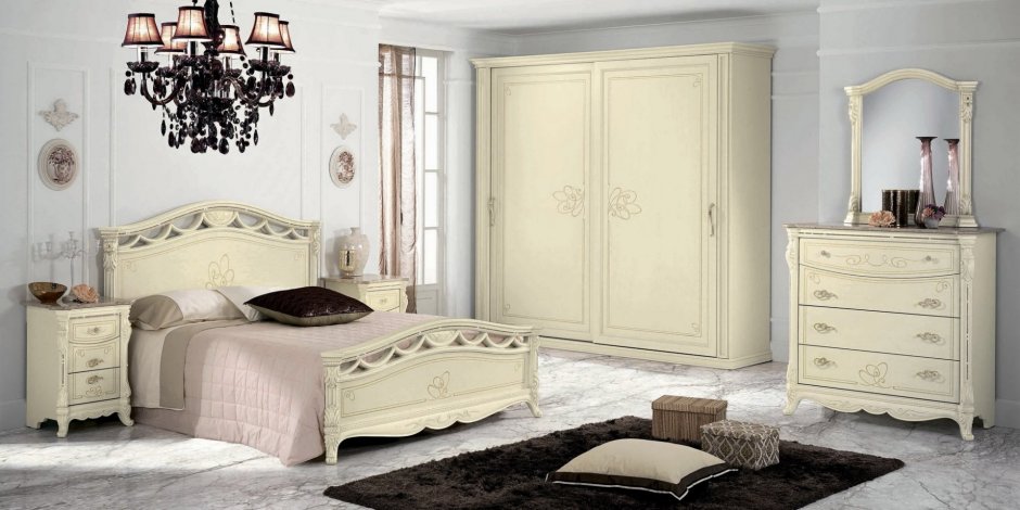 Спальный гарнитур Регина Италия слоновая кость
