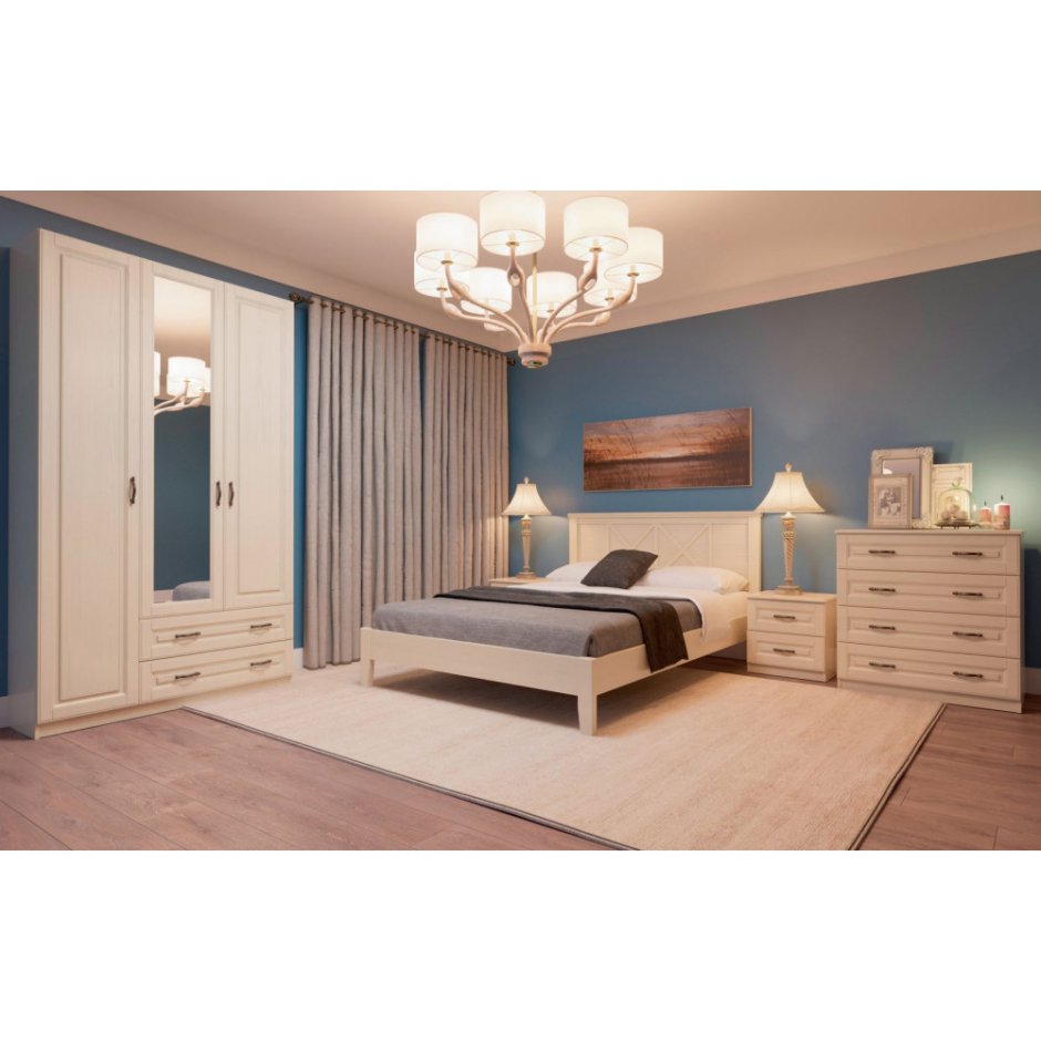 Кровать Грация 1 слоновая кость Браво мебель