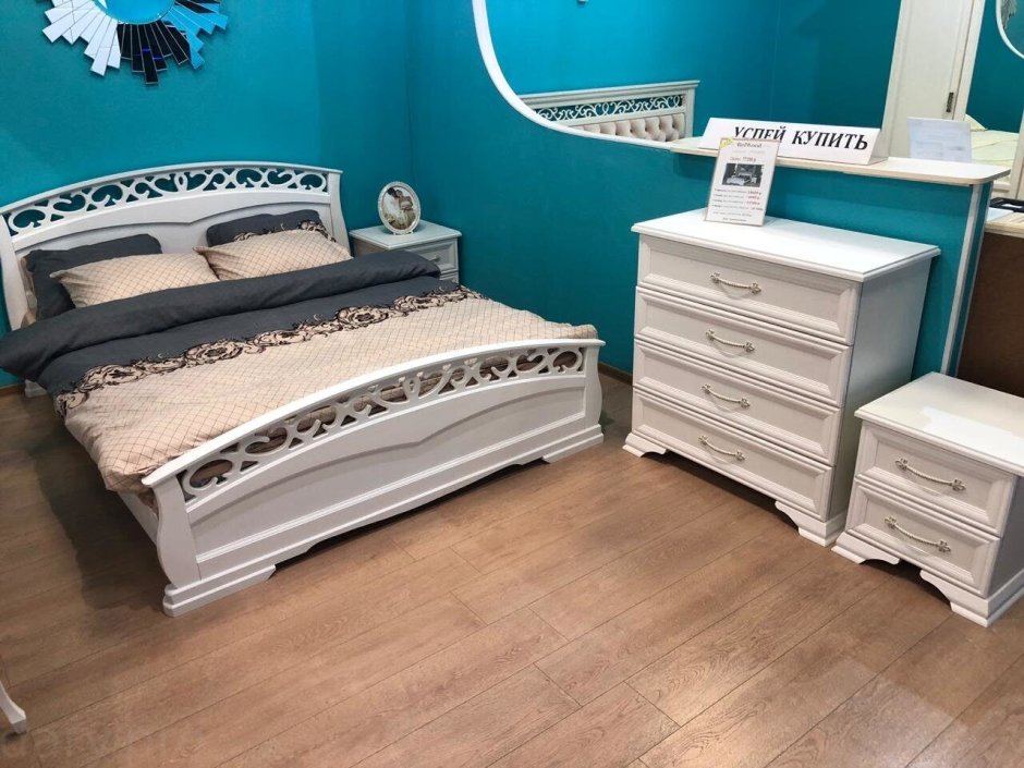 Кровать Грация 1 античный белый Браво