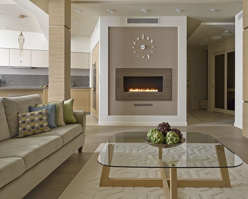 Гостиная с каминной зоной