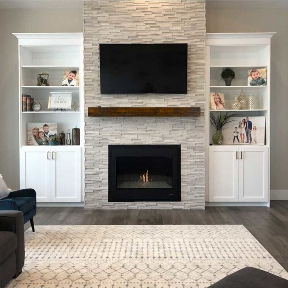 Камины в интерьере гостиной