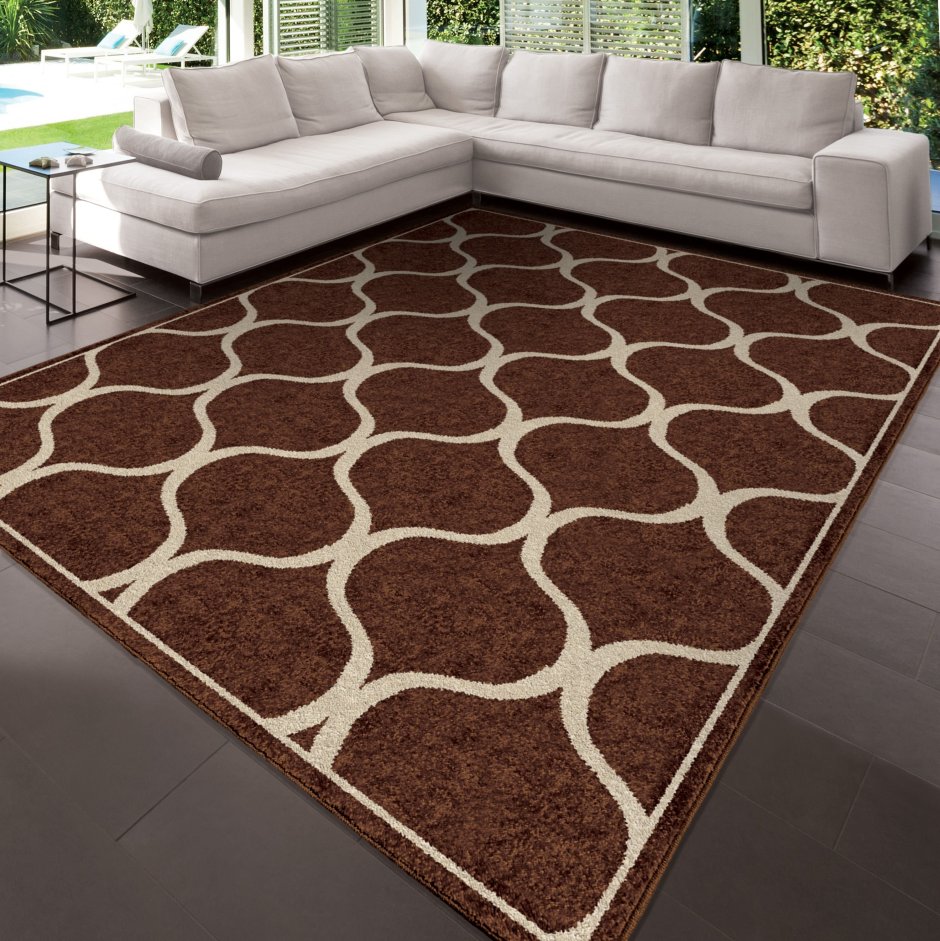 Коричневый ковер в интерьере