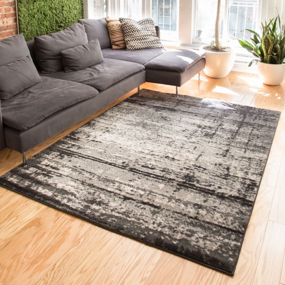 Ковер серо черный