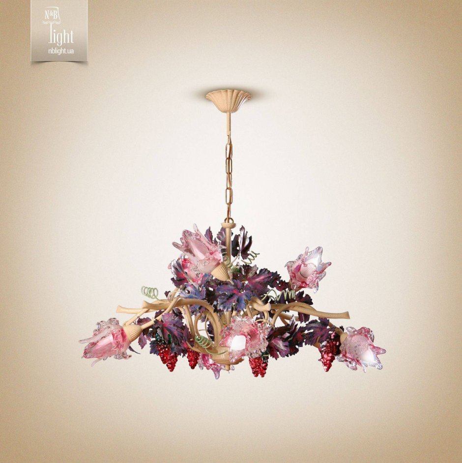 Люстра 7509 сирень Гранде Россо белый - красный