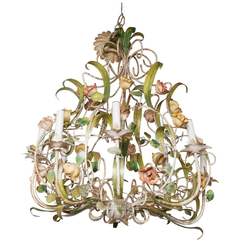 Люстра с цветами и листьями
