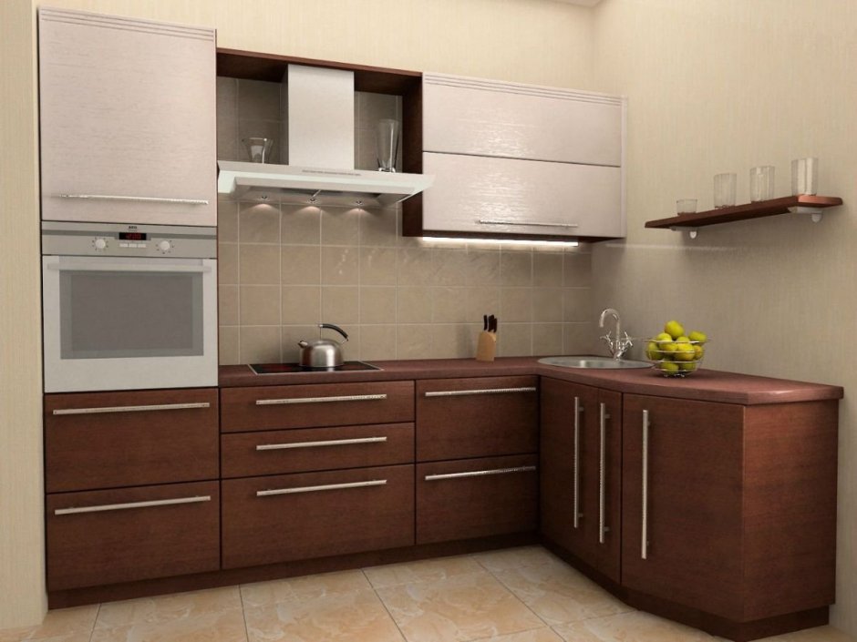 Кухонный гарнитур двухцветный