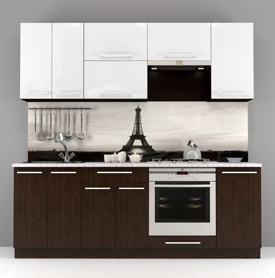 Кухня низ венге верх белый