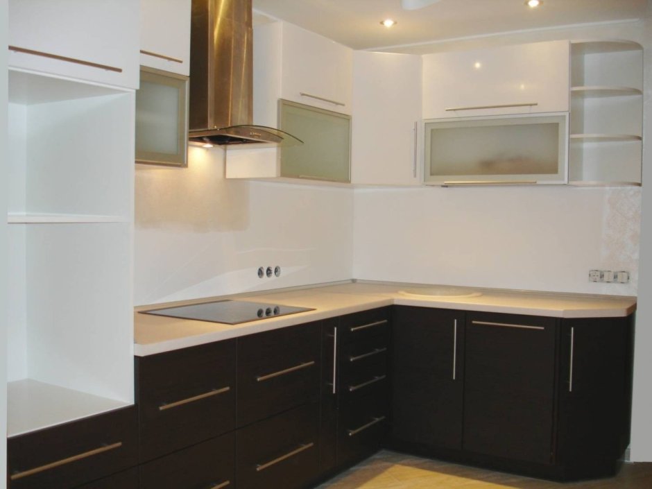 Кухня угловая венге с белым