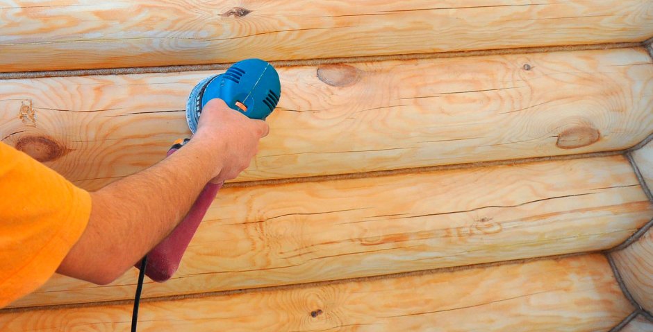 Шлифовка деревянного сруба