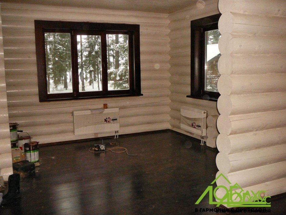 Покраска сруба изнутри