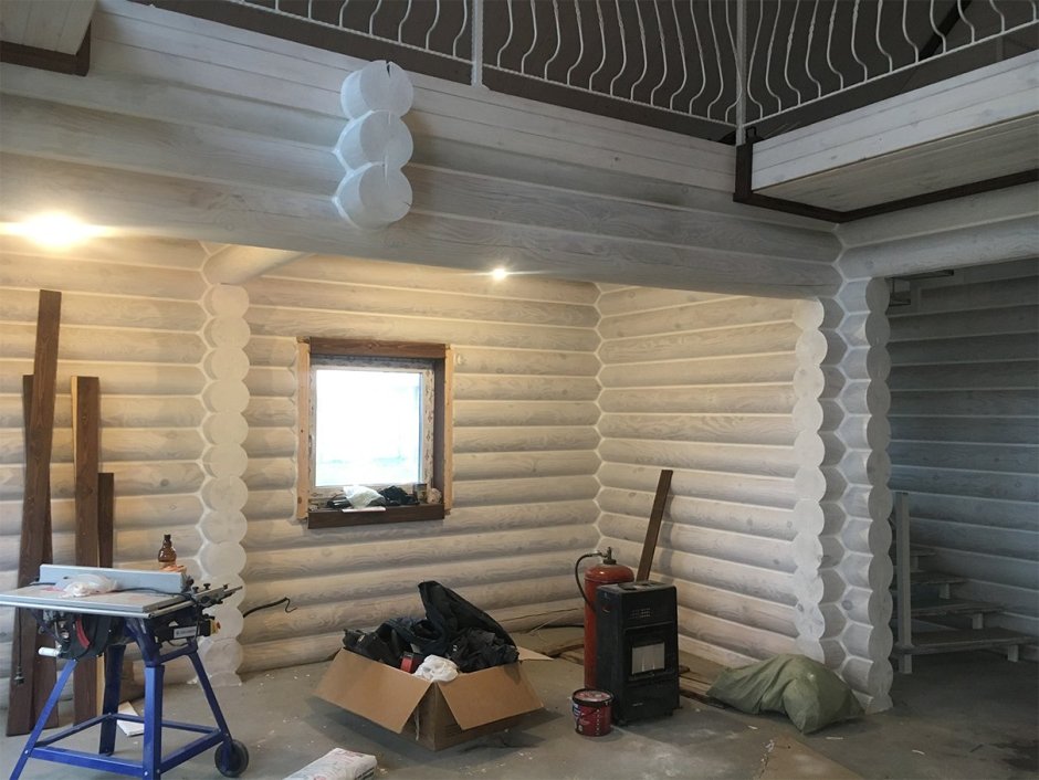 Краска для бревна внутри дома