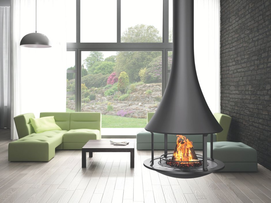 Камин Zelia 908 Центральный со стеклом Bordelet