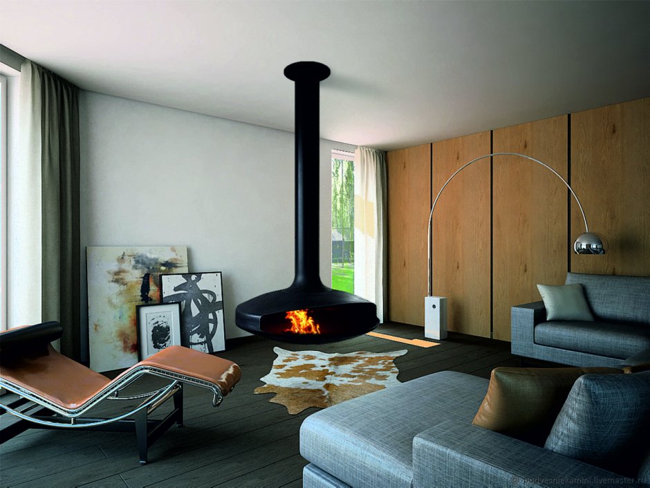 Подвесной камин эллипсоид