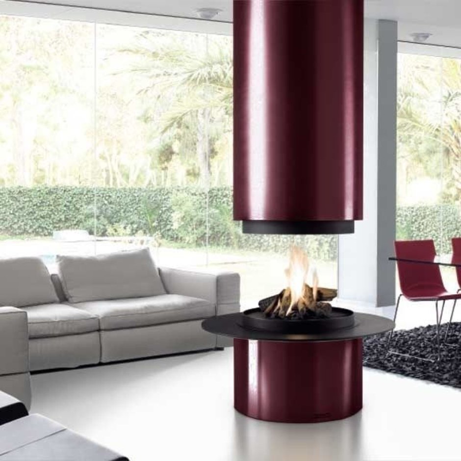 Камин Diamante, Центральный, со стеклом Traforart