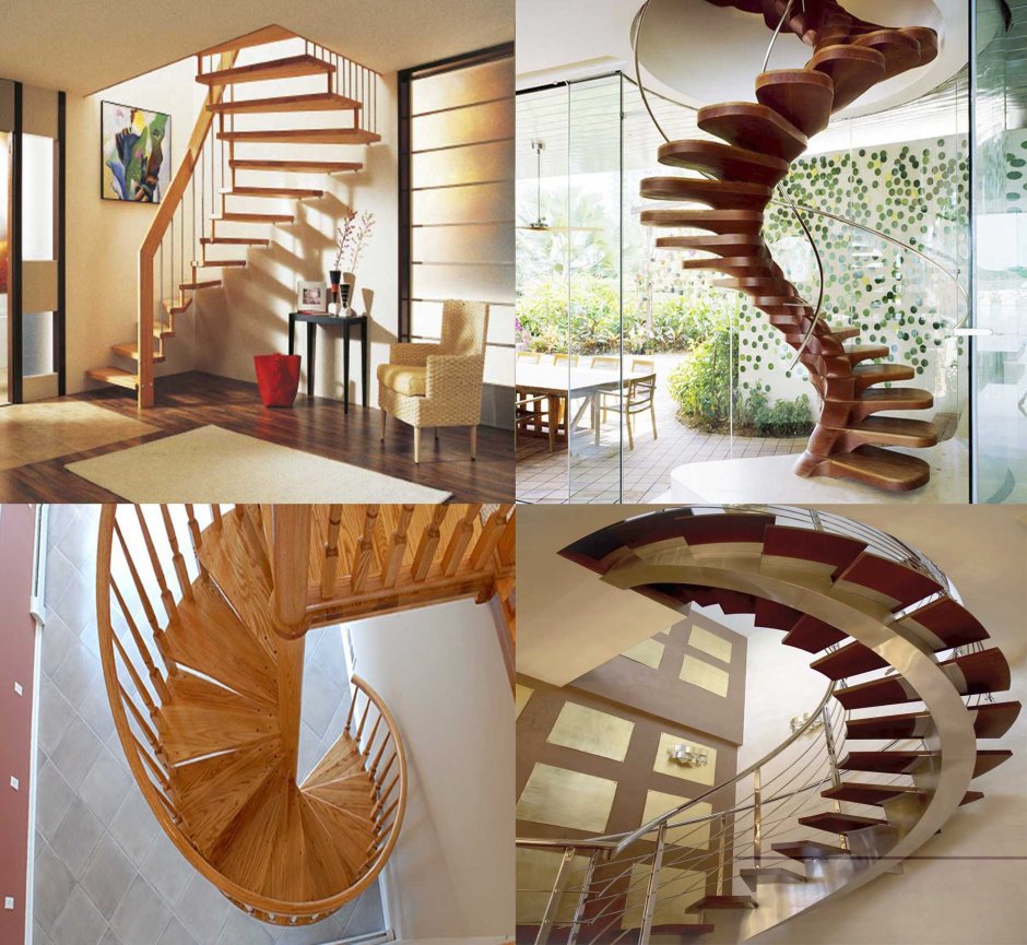 Винтовая лестница дерево