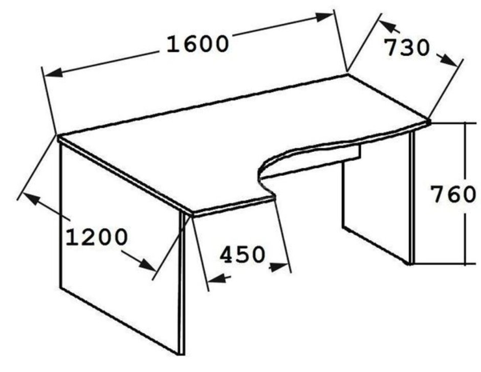 Стол эргономичный а-201 160*120/73*76