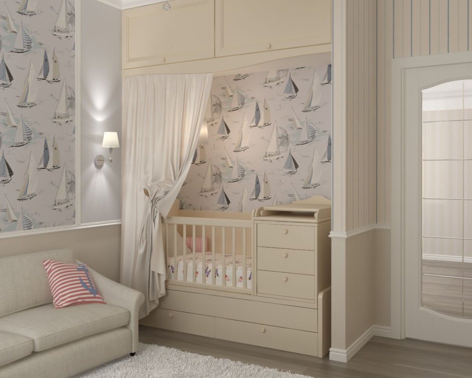 Уголок для новорожденного в однокомнатной квартире