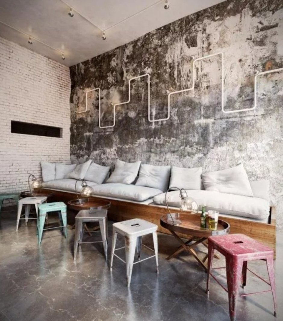 Венецианская штукатурка под бетон стиль лофт