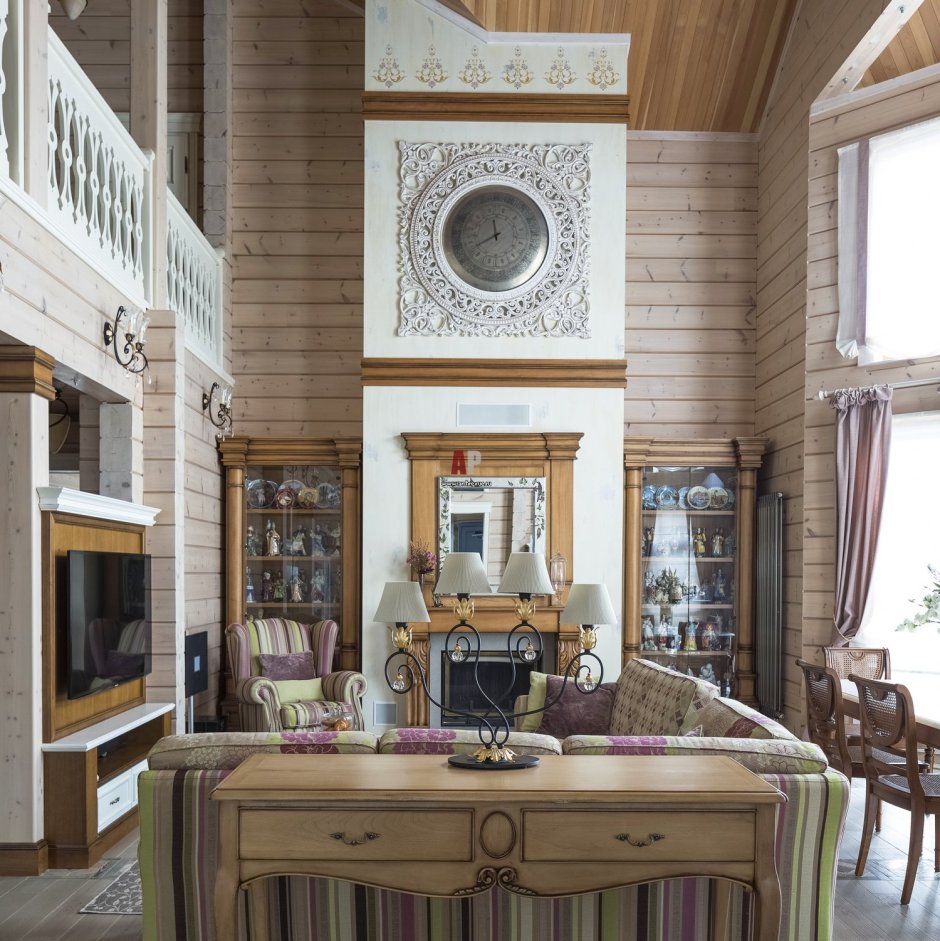 Интерьер дома из клееного бруса в стиле ар деко