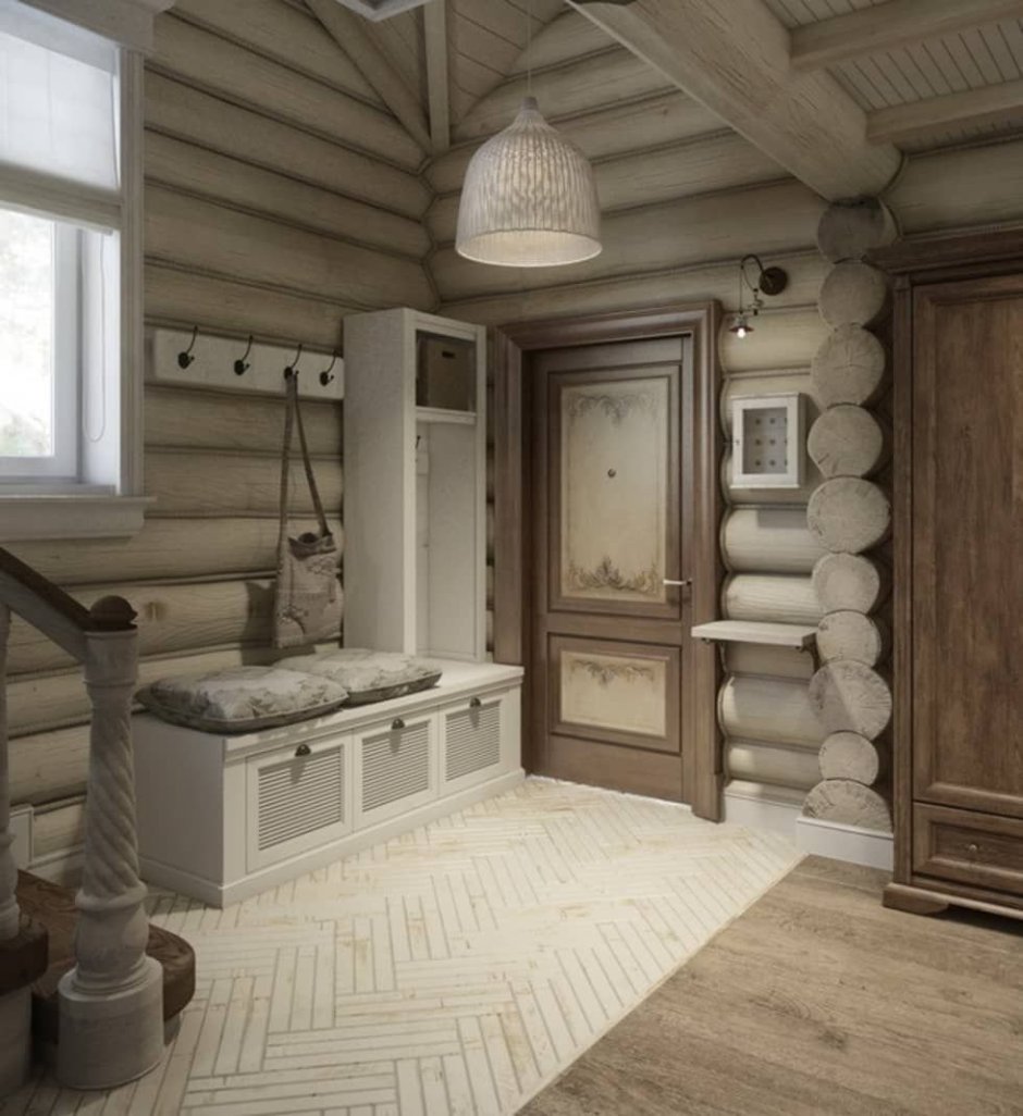 Дом из бревна интерьер