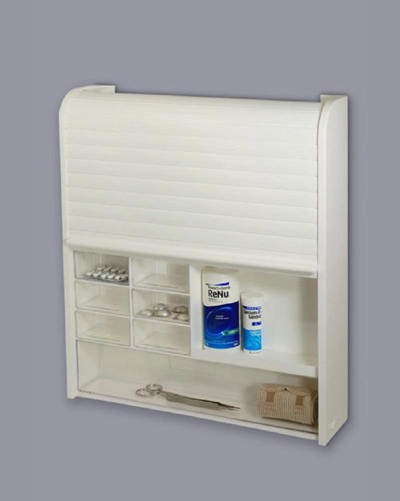 Шкафчик настенный закрыв шторка с замком 42х48х8.5 см белый PRIMANOVA