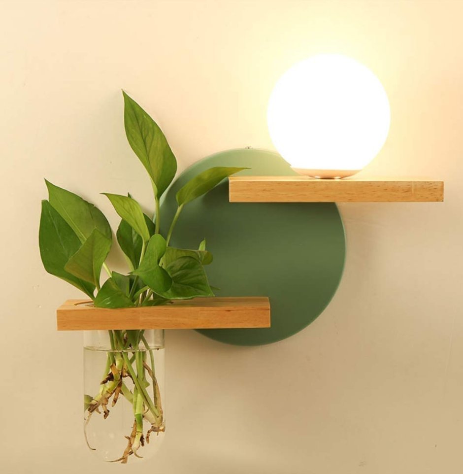 Настенные светильники с горшком для цветов