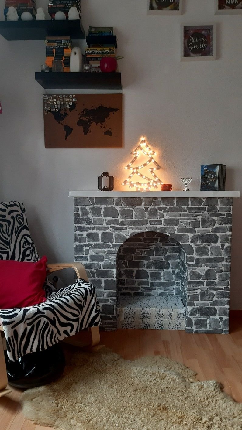 Камин своими руками из коробок