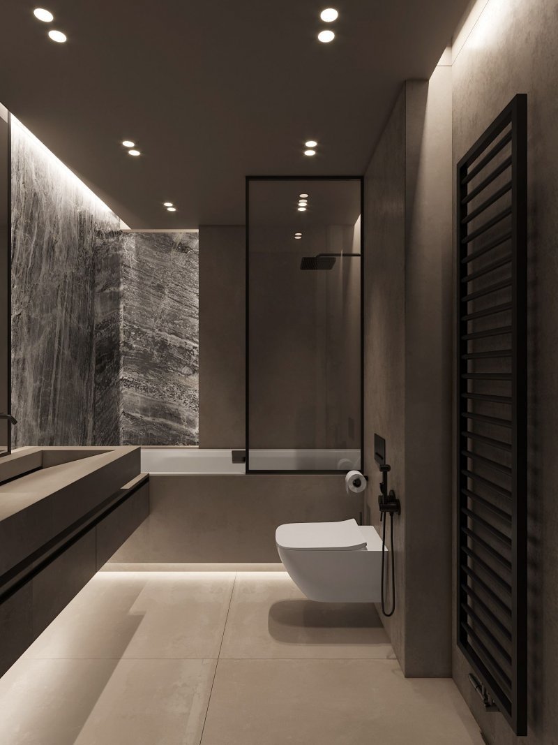 Ванная комната в темных тонах дизайн