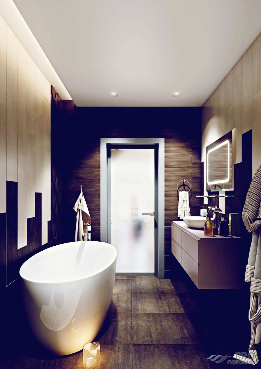 Парящий потолок в ванной комнате