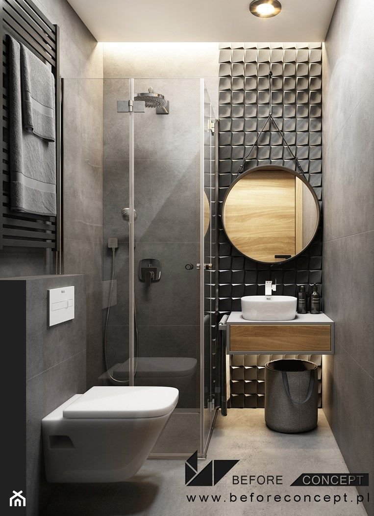 Ванная комната в стиле лофт с душевой