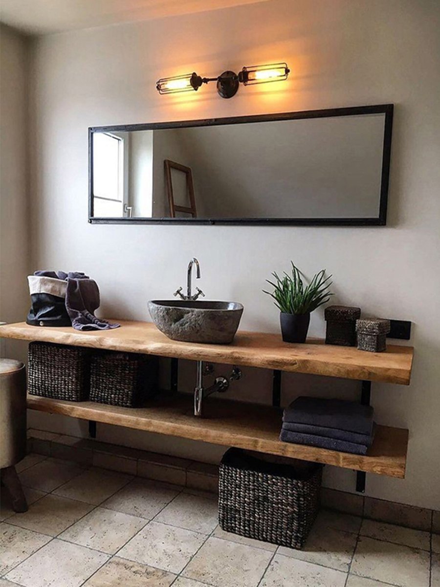 Деревянная столешница в ванную